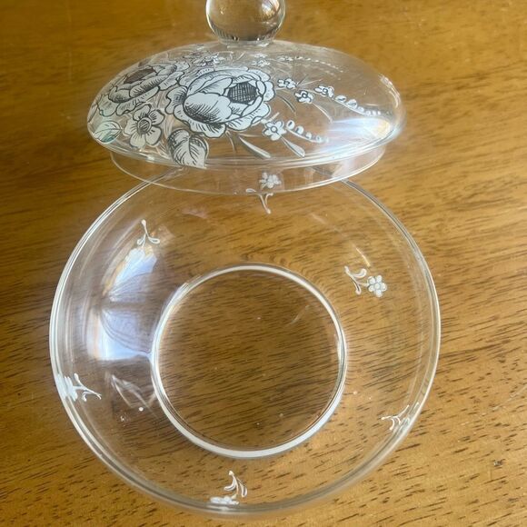 Glass bowl with cover - Picture 2 of 5